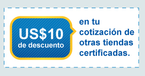 US$10 de descuento en tu cotización de otras tiendas certificadas.