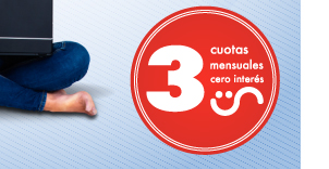  3 cuotas mensuales cero inter&eacute;s